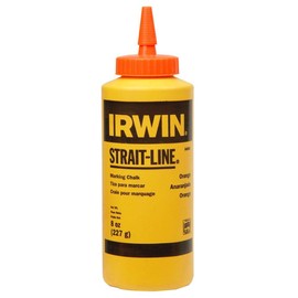 IRWIN Tools STRAIT-LINE High-Visibility Marking Chalk, 8-ounce, Orange (64905ZR), Pack of 1