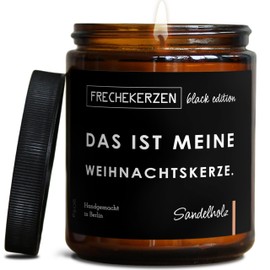 Lustige Duftkerze mit Spruch zu Weihnachten | Handgemacht aus Sojawachs | In Geschenkbox | Valentinstag Weihnachts Geschenk Idee Deko Tischdeko Dekoration |Sandelholz