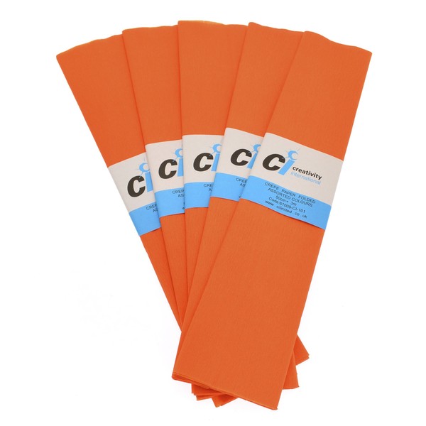 CI Tissue - Carta crespa Vivi Colours, Formato 50 cm x 3 m, Confezione da 10, Colore Arancione