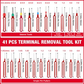 Reginary 333 Pcs Terminal Pin Removal Tool Kit Includes 43 Pcs Pin Extractor Tool Depinning Tool 290 Automotive Car Electrical 1/1.5/1.8/2.2/2.8/3.5 mm Pin Connectors for Household Devices(Red)