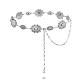 SUOSDEY Western Concho Belts for Women Cowgirl Metal Waist Silver Chain Belt for Boho Dresses Jeans Country Concert Outfits