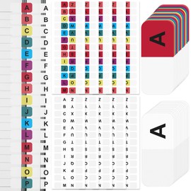 OIIKI 364PCS Alphabet Tabs, Colorful/White A to Z 26 Letters Alphabet Stickers, Alphabetical Tabs Indexes, School Alphabet Label Stickers for Books, Dictionary, Notes, File (14 Sheets)