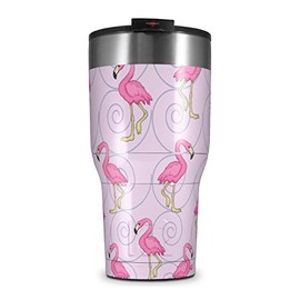 WraptorSkinz Skin Wrap compatible with 2017 and newer RTIC Tumblers 30oz Flamingos on Pink (TUMBLER NOT INCLUDED)