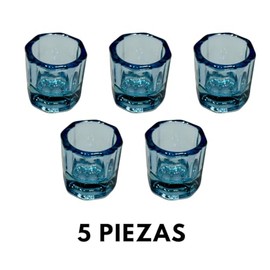 Godetes 5U azul - Godetes de Cristal para Uñas Acrílicas – Cuencos para Nail Art, Mezcla de Esmaltes, Geles, Pigmentos y Monómero, Herramienta Profesi