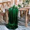 ShinyBeauty Velvet Table Runner Emerald Green 29" x120" Wedding Table