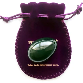 Jade Egg Made of 100% Natural and Genuine Nephrite Jade, Medium Size, Sideway Drilled