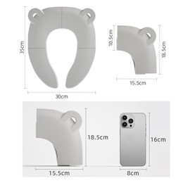 DIFEIUKI Children's Folding Toilet Seat, Cute, Bear-shaped, Children's Toilet Seat, Non-slip, Washable, Potty, Toilet Assistant, Toilet Training, Compact, Travel, Outings, Outings, Convenient to Carry