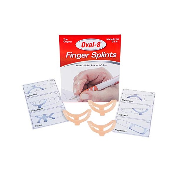 3-Point Products Oval-8 Finger Splint, Support and Protection for Arthritis, Trigger Finger or Thumb, and Other Finger Conditions, 3-Pack, Size 7