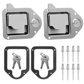 BAUMFEUER Truck Tool Box Latch Replacement 304 Stainless Steel Toolbox Paddle Lock Replacement Handle with Keys for Truck, RV, Trailer, UTV, ATV Box (2 Pack)
