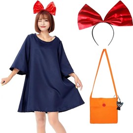 Delivery Service Cosplay, Witch Kiki, Great Costume, Women's, Witch's Delivery Store, Costume, Stage Performance, Cultural Festival, Halloween, Costume, Anime, Women, Adults, Children's Costume (One Size Fits All)