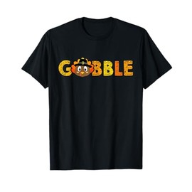 Cute Gobble Gobble Turkey Pilgrim Little Boys Thanksgiving T-Shirt