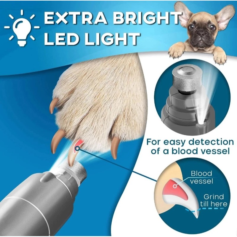 Primens Dog Nail Grinder Primens Claw Master Rechargeable Professional w/