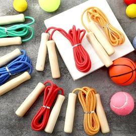 8.53 FT Jump Ropes for Kids Adults Adjustable Cotton Skipping Rope with Wooden Handle for End of The School Training Multiplayer Double Dutch Jump Rop