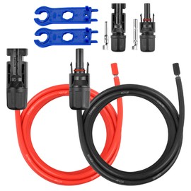 10 FT 10AWG Solar Panel Extension Cable,10 Gauge Extension Cord,5FT 10FT 20FT 30FT 50FT 100FT Solar Panel Wire with Extra Fair of Female and Male Connectors Solar Adapter for RV, Photovoltaic Systems