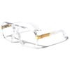 Dweebzilla Gazelle Swag Square Oversized Sunglasses w/Clear Lenses (Clear &