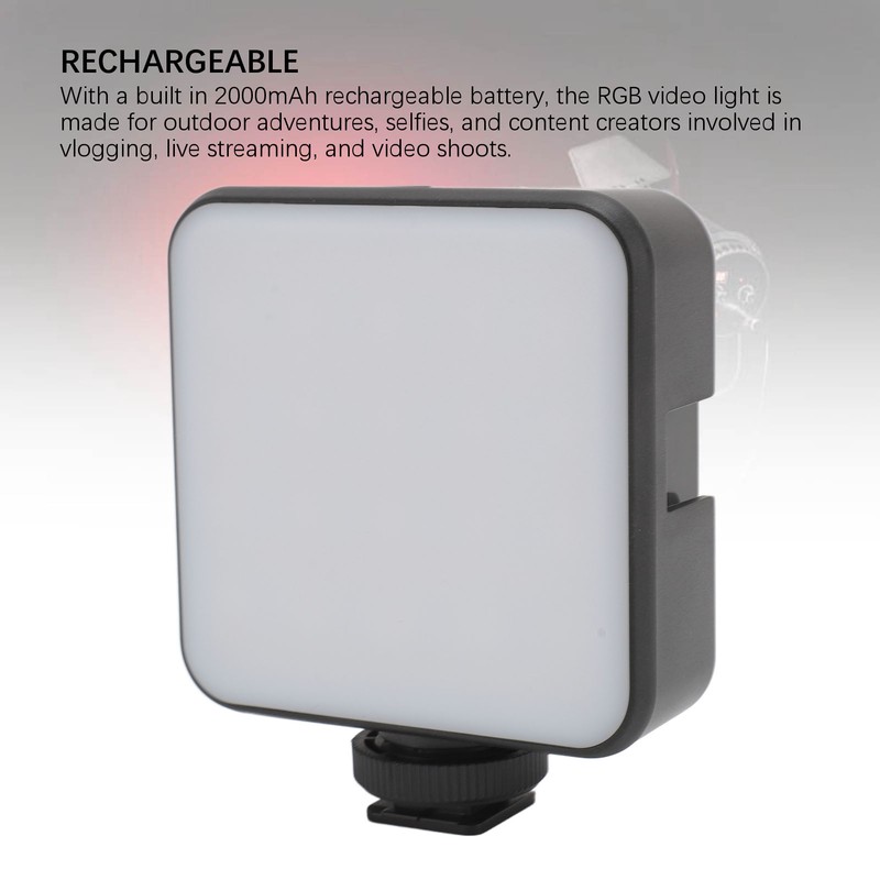 RGB Video Light 2000mAh Type C Rechargeable Portable Photography Selfie