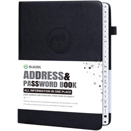 Address Book with Alphabetical Tabs, Large Hardcover Password Book, Address Organizer Keep Track of Phone Numbers, Special Days, Birthdays, Anniversaries and Notes(7″x 10″, Black)