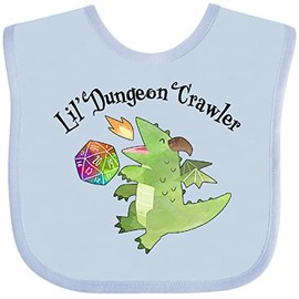 inktastic Lil' Dungeon Crawler- Cute Dragon Baby Bib Light Blue 418ac