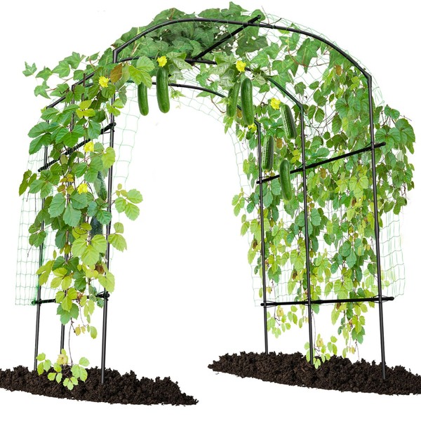 Large Outdoor Garden Arch Trellis for Climbing Plants, 87'' H