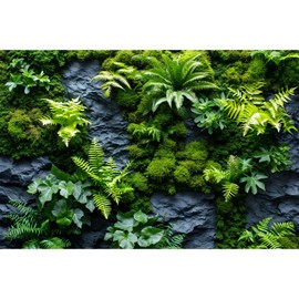 Rock Wall Reptile Habitat Background Greenery-Infused Room Vertical Moss Wall Terrarium Background Nature's Embrace Tropical Green Plants Fish Tank Background Moss Wall Aquarium Background 30x18in
