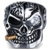 Vintage Stainless Steel Gothic Skull Smoking Bullet Biker Cocktail Party