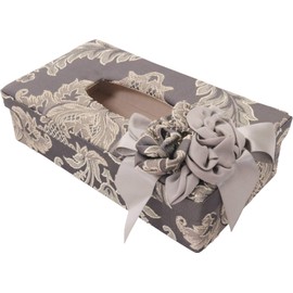 Royal Arden 76236 Aqua Flower Tissue Box Case, Classic Gray, W 10.6 x D 5.9 x H 4.7 inches (27 x 15 x 12 cm)