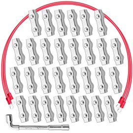 Milkary M5 Poly Rope Connectors, 30 Pcs Poly Rope Fence with Sleeve Tool for Electric Fences Wires, Electric Fence Rope Connection