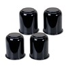 LIBRA Trailer Wheel Center Caps 4.25" Stainless Steel Black Push