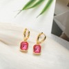 Birthstone Crystal Dangle Drop Earrings, 14K Gold Plated Huggie Hoop