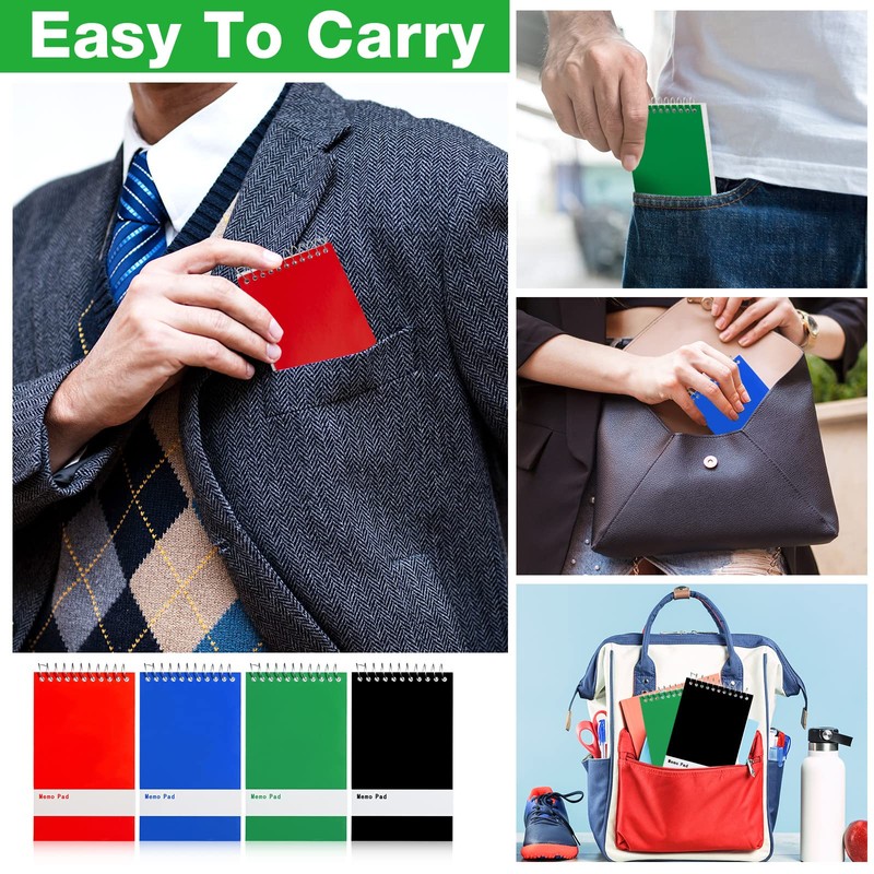 Thenshop 100 Pads Spiral Memo Pads Bulk 3 x 5