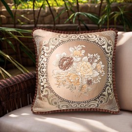 SZHELEJIAM Cushion Cover 48 x 48 cm, Set of 2 Soft Cushion Covers, Decorative Sofa Cushion, Square Decorative Cushion, Luxurious Jacquard Fabric, Decorative Cushion for Couch, Sofa, Bed, Living Room