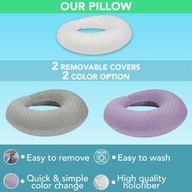 ZENHOFF Reading, Relax & Gaming Support Pillow for Couch – Soft Arm Cushion for Teens, Women & Adults – Perfect for Casual Gaming, Reading, Tablet Use & TV Watching (2 Covers, Purple+Grey)