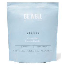 Be Well by Kelly Vanilla Grass-Fed Beef Protein Powder, 23G of Protein & Zero Carbs (3 Ingredients, 30 Servings) 9 Amino Acids + 3 BCAAs No Soy, No Dairy, Stevia-Free, No Sugar Added 1.87lb 849g