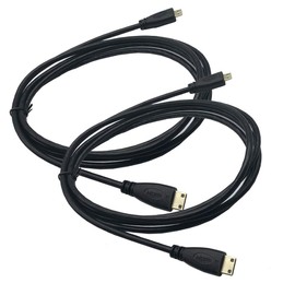 Seadream 2Pack 6Feet Micro HDMI Male Type D to Type C Mini HDMI Male Connector Adapter Cable Cord (Black 2Pack)