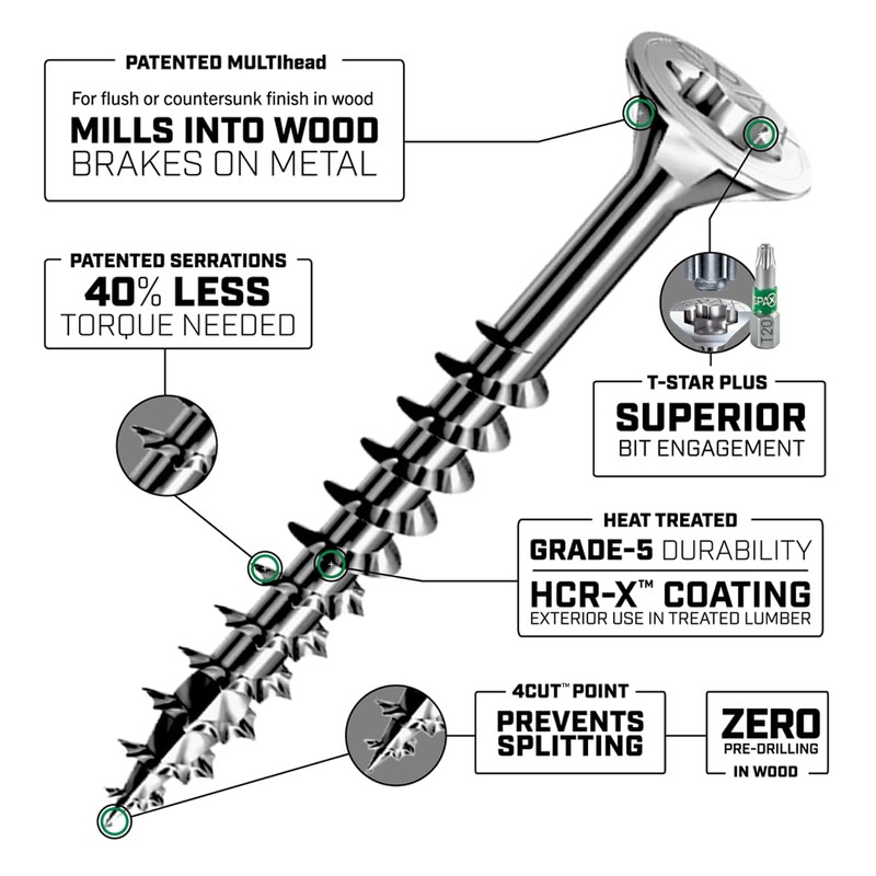 SPAX #10 x 3 Exterior Flat Head Deck Wood Screws