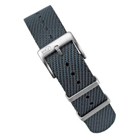 B & R Bands Nylon Woven Fabric Military Style Watch Band Straps - 20mm 22mm (20mm, Slate Grey)