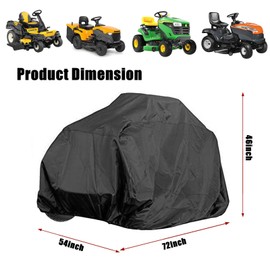 Priprilod Riding Mower Cover Waterproof 600D Outdoor Mower Tractor Cover (up to 54 inches) with Storage Bag For Greenworks, Honda, Husqvarna, Cub Cadet and Toro