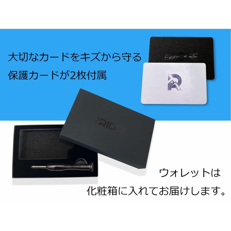 The Ridge Wallet Thinner Than Smartphone Money Clip, Aluminum, Navy