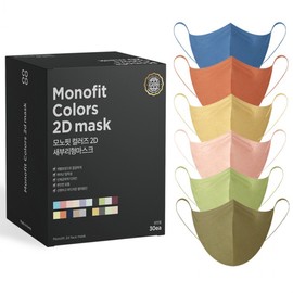 COCO MC2 Bird beak type mask 2D color mask for adults 30 sheets 6 colors mix monotone pastel tone / MC2 새부리형마스크 2D 컬러마스크 성인용 30매 6가지 색상 믹스 모노톤 파스텔톤