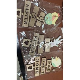 Kiplyki Wholesale Wooden Letter Easter Bunny Decorative Letter Pendant HOME Lett