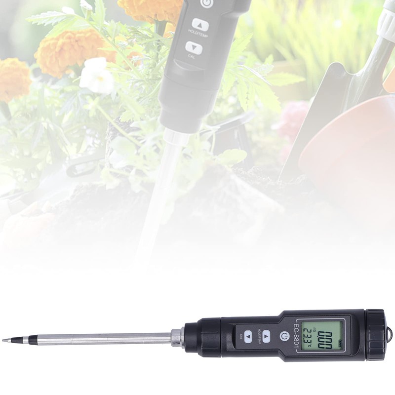 Soil Tester PH Meter, EC Meter Termperature Monitor Soil Conductivity