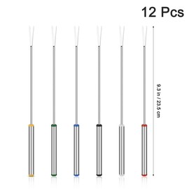 STOBAZA Cooking Utensils Set 12pcs 24cm Stainless Steel Forks Fondue Forks for Cheese Fondue Heat Handles Serving Utensils for Party Random Color