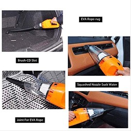 Aspiradora portátil for automóvil Aspiradora de mano con cable de alta potencia Cable de 11.8 pies - 12 V - Kit de accesorios for automóviles y...    