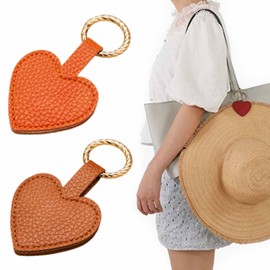 Samcos Heart Shape Magnetic Clip Hat Clip Set of 2 Stylish PU Leather Pendant Magnet Hat Clip Cap Clip Magnetic Hat Clip for Travel Magnet Clip Hat Storage Loss Prevention Multifunction Temporary