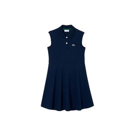 Lacoste Girl's Sleeveless Polo Dress, Navy Blue, 6Yr