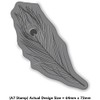 'Peacock Feather' Rubber Stamp - Unmounted Design for Crafting &