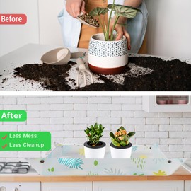 40.2" Large Repotting/Potting Soil Mat for Indoor Plants,Thicker Potting Tray for House Plants, Succulents,Cactus, Pots, Soil,Bonsai Tool,Gardening Accessories Plant Lovers Gifts(40.2" x 29.1",Clear)