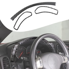 Lcojicep Car Dashboard Speedometer Frame Sticker Compatible with Corvette C6 Z06 ZR1 2005-2013 Carbon Fiber Grain Dashboard Trim Screen Center Console Dashboard Trim