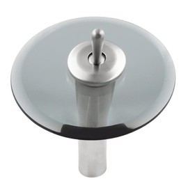 Novatto GF-001BN-S Falls Single Lever Waterfall Vessel Faucet, Brushed Nickel/Smoke Glass