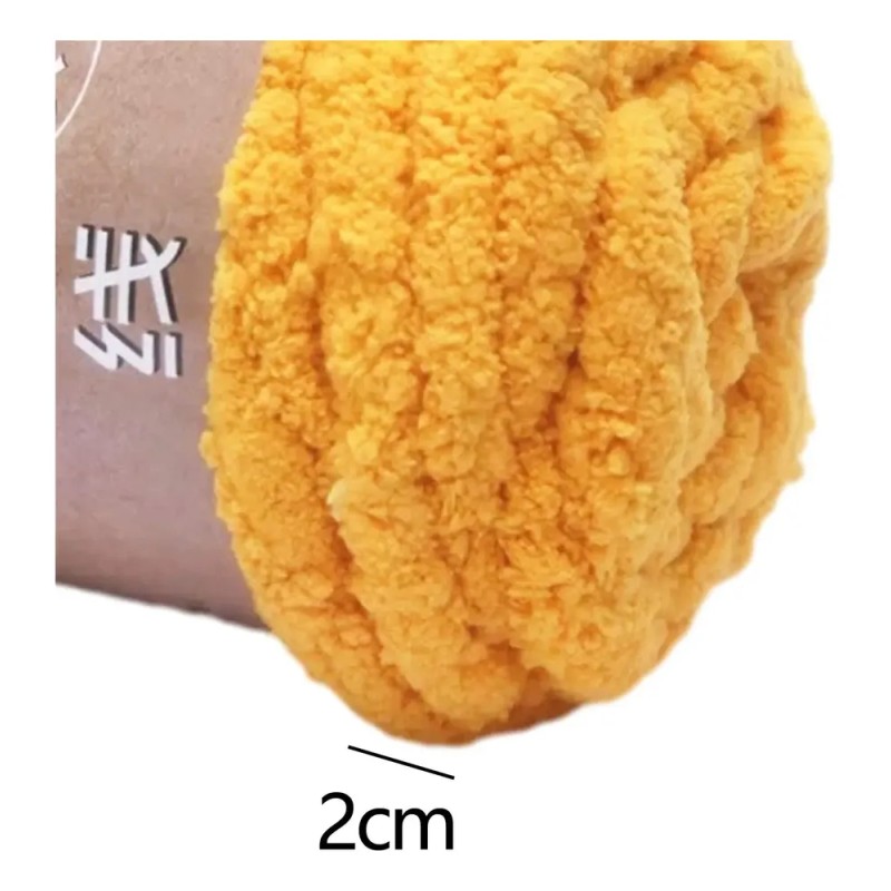Chunky Yarn Jumbo Tubular Yarn For Throw Pillow Pet Yellow